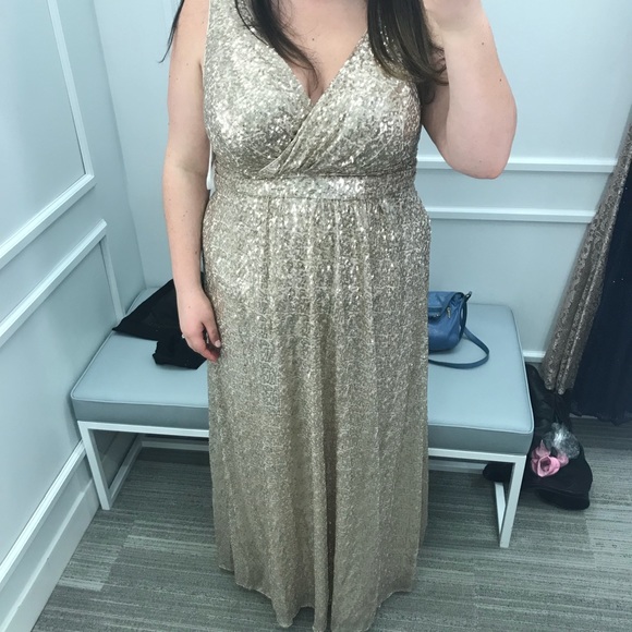 gold sequin dress david's bridal